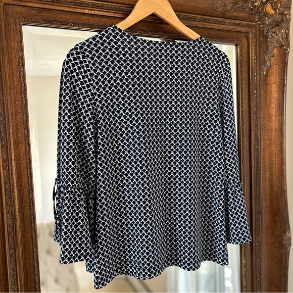 Liz Claiborne Career Women's Black White Polka Dot Blouse Long Sleeve Size S - Picture 2 of 7